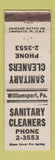 Matchbook Cover - Sanitary Cleaners Williamsport PA WEAR