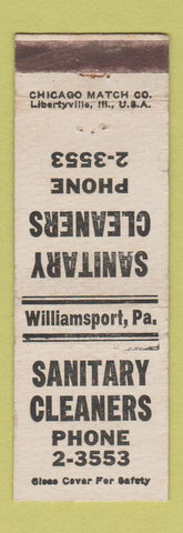 Matchbook Cover - Sanitary Cleaners Williamsport PA WEAR