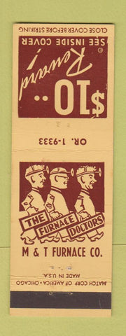 Matchbook Cover - Furnace Doctors M&T Furnace Cleveland OH