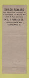 Matchbook Cover - Furnace Doctors M&T Furnace Cleveland OH