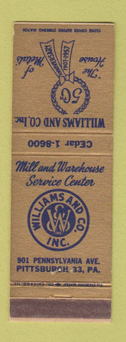 Matchbook Cover - Williams and Company Mteal Pittsburgh PA 1957