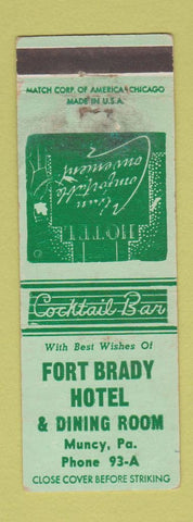 Matchbook Cover - Fort Brady Hotel Muncy PA WORN