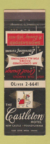 Matchbook Cover - Castleton Hotel New Castle PA
