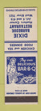 Matchbook Cover - Dixie BBQ Hunters Corner West River girlie