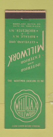 Matchbook Cover - Whi Jax Millwork Rochester NY Buffalo Cleveland