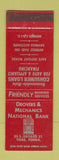 Matchbook Cover - Drovers and Mechanics Natonal Bank York PA WEAR