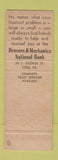 Matchbook Cover - Drovers and Mechanics Natonal Bank York PA WEAR