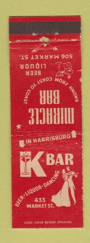 Matchbook Cover - Miracle Bar Harrisburg PA WEAR