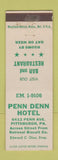 Matchbook Cover - Penn Denn Hotel Pittsburgh PA