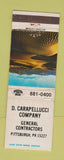 Matchbook Cover - D Carapellucci Contractor Pittsburgh PA WORN