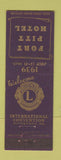 Matchbook Cover - Fort Pitt Hotel Pittsburgh PA Lions Convention 1939