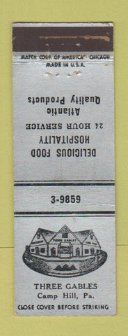Matchbook Cover - Three Gables Camp Hill PA WEAR