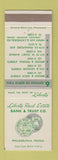 Matchbook Cover - Liberty Real Estate Bank and Trust Philadelphia PA