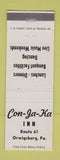 Matchbook Cover - Con Ja Ka Inn Orwigsburg PA