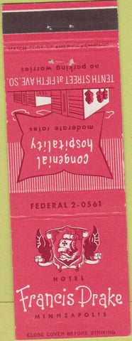 Matchbook Cover - Hotel Francis Drake Minneapolis MN