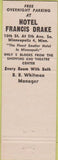 Matchbook Cover - Hotel Francis Drake Minneapolis MN