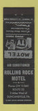 Matchbook Cover - Rolling Rock Motel Duncansville PA BLACK