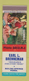 Matchbook Cover - Earl Brenneman Insurance Boiling Springs PA