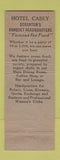 Matchbook Cover - The Casey Hotel Scranton PA