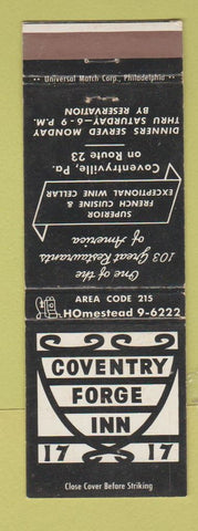 Matchbook Cover - Coventry Forge Inn Coventryville PA