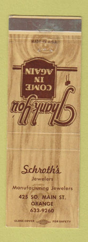 Matchbook Cover - Schroth's Jewelry Orange CA?