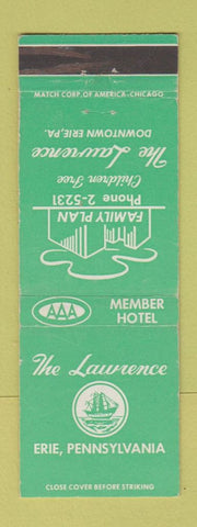 Matchbook Cover - Lawrence Hotel Erie PA