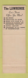 Matchbook Cover - Lawrence Hotel Erie PA