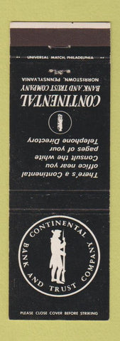 Matchbook Cover - Continental Bank Norristown PA