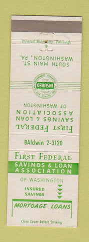 Matchbook Cover - First Federal Savings and Loan Washington PA