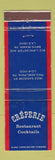 Matchbook Cover - Creperie Restaurant Bryn Mawr PA WEAR Philadelphia