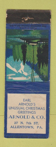 Matchbook Cover - Arl Arnold's Christmas Greetings Allentown PA WORN