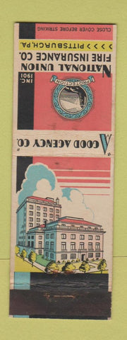 Matchbook Cover - National Union Fire Insurance Pittsburgh PA WEAR
