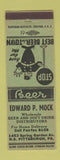 Matchbook Cover - Edward Mock Beef Distributor Pittsburgh PA