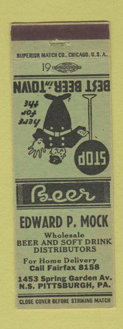 Matchbook Cover - Edward Mock Beef Distributor Pittsburgh PA