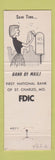 Matchbook Cover - 1st Natoinal Bank St Charles MO