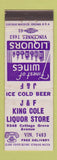 Matchbook Cover - J&F King Cole Liquor WEAR