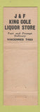 Matchbook Cover - J&F King Cole Liquor WEAR