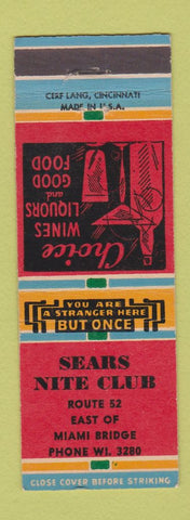 Matchbook Cover - Sears Nite Club WEAR