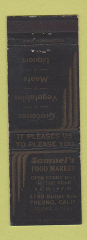 Matchbook Cover - Samuel's Food Market Grocery Fresno CA WEAR