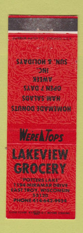 Matchbook Cover - Lakeview Grocery East Troy WI WEAR