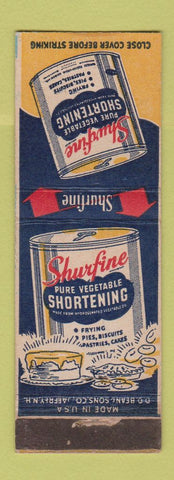 Matchbook Cover - Shurfine Vegetable Shortening Grocery WORN