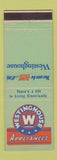 Matchbook Cover - Westinghouse Appliances