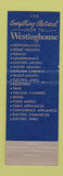 Matchbook Cover - Westinghouse Appliances