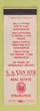 Matchbook Cover - SA Van Dyk Real Estate Insurance Chicago IL