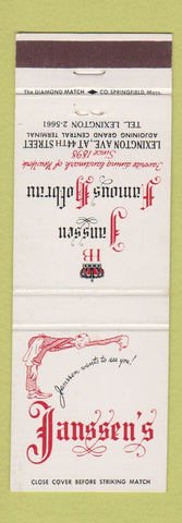 Matchbook Cover - Janssen's Hofbrau New York City