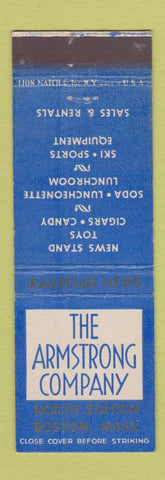 Matchbook Cover - Armstrong Railroad News Stand Boston MA