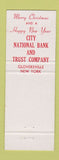 Matchbook Cover - City National Bank Trust Gloversville NY Christmas