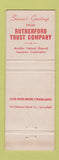 Matchbook Cover - Rutherford Trust Company Christmas