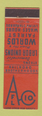 Matchbook Cover - AFL CIO Railroad New York City