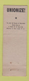 Matchbook Cover - AFL CIO Railroad New York City